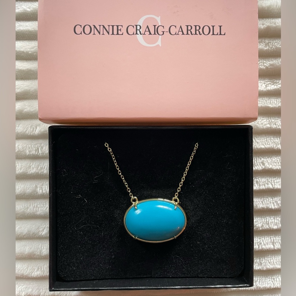 Connie Craig Carol Brighton 20” Howlite‎ Oval Pendant Necklace